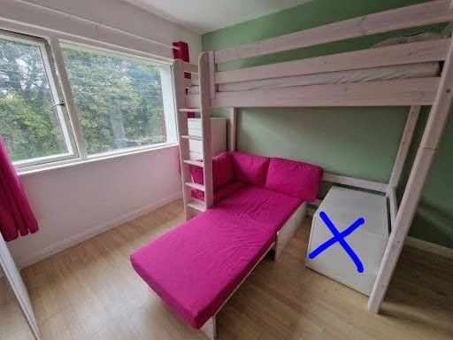 Loft bed with sofa/ futon