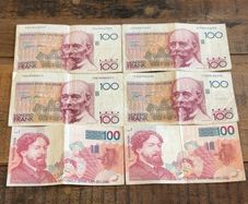 Vintage Belgian 100 Franc Banknotes - Collection of 6