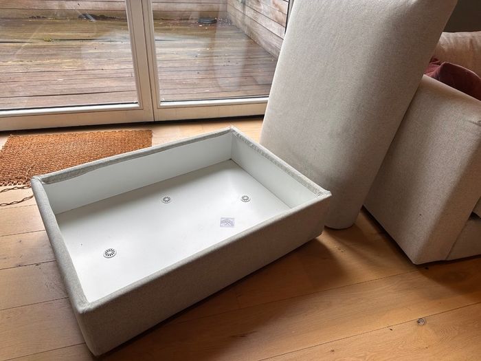 VIMLE Footstool with storage, Gunnared beige