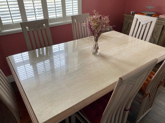 Marble Dinning Table + 8 Chairs