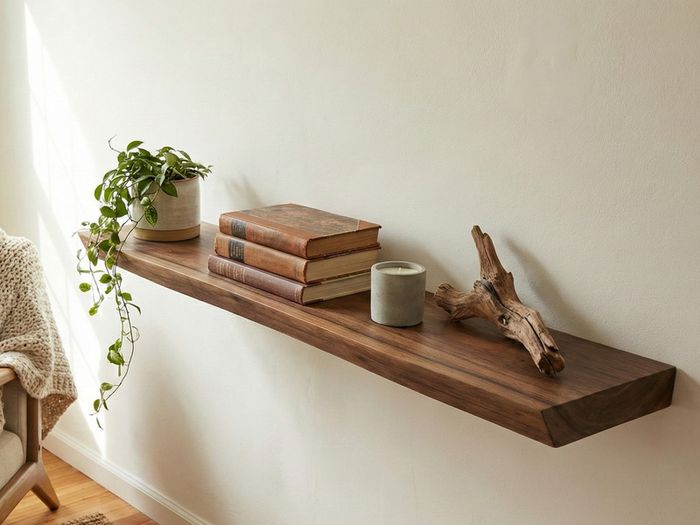 Solid Walnut & Oak Floating Shelves Made to Measure Free Delivery Ireland