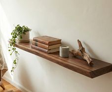 Solid Walnut & Oak Floating Shelves Made to Measure Free Delivery Ireland
