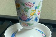ceramic goblet and dish