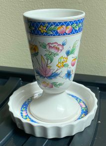 ceramic goblet and dish