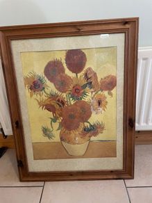 Framed picture  of Vase with Sunflowers