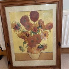 Framed picture  of Vase with Sunflowers