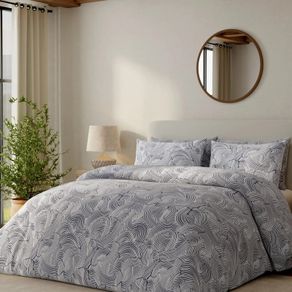 Double Duvet Cover Set with Pillowcases| Blue Abstract Mark