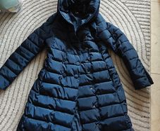 Great Condition Navy Blue Long Coat for Women UK12