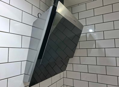 Nordmende CHDBGL553 55cm Black Glass with SS frontal Angled Cooker Hood