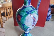 Lovely Hand Painted Portugal 12" Vase Alcobaca Style Portuguese 30/58 Been Reappeared