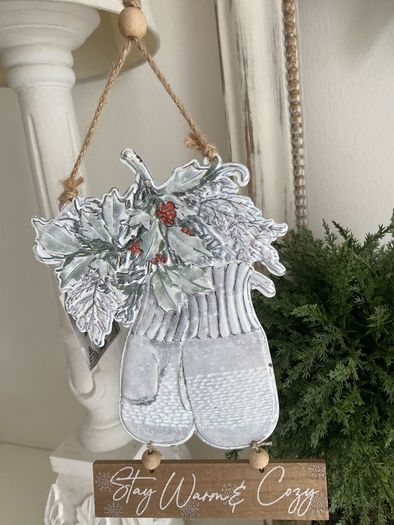 Christmas Hanging Decor Mittens
