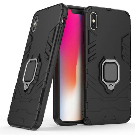 iPhone X XS Case Hybrid Cover Rugged Armor Shockproof Magnet Ring Holder Stand - FHT01IPK5