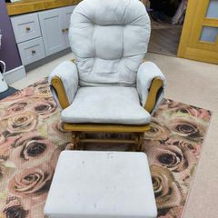 rocking nursing chair and footstool