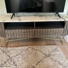 Mango wood & marble top TV Unit with drawers