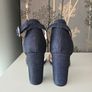 Ladies Navy Shimmer Strap Heels Image 3