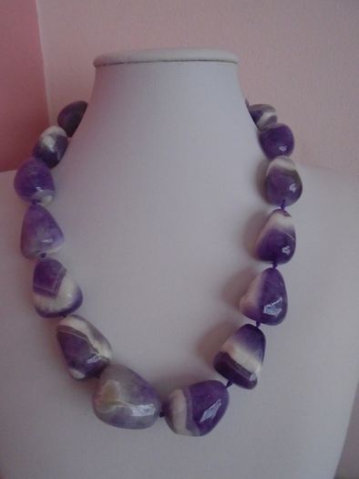 Chunky Amethyst necklace. Statement necklace, Gemstone necklace, Feb birthstone, Jewellery