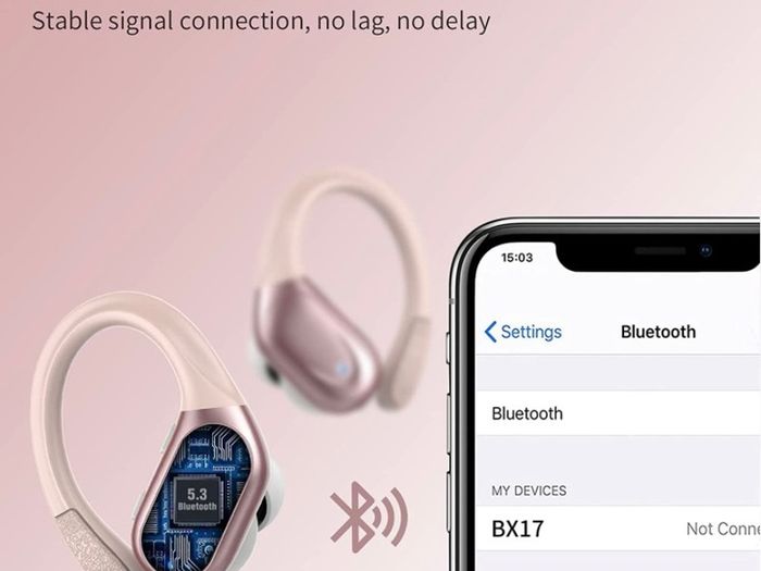Wireless Earbuds, Bluetooth 5.3 Headphones Wireless Headphones, 60Hrs Playback Dual LED Display, Hifi Stereo HD Mic, In-Ear IP7 Waterproof Earphones with Earhooks, USB-C, for Sports (FREE POSTAGE)