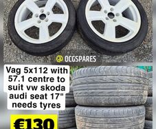 Sets & Singles of 5x112 Vag, VW Volkswagen & Mercedes Alloys Steels & Spacesavers 15" 16" 17" 18" 19" inch @ OCG