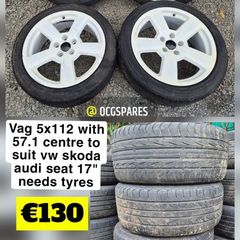 Sets & Singles of 5x112 Vag, VW Volkswagen & Mercedes Alloys Steels & Spacesavers 15" 16" 17" 18" 19" inch @ OCG