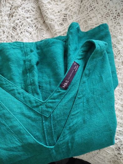 M&S linen dress as new size 12-14