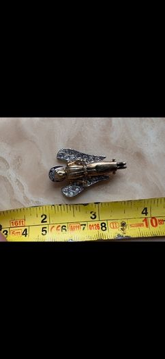vintage 9ct Angel pendant with dimonds (9.65g)