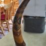 RARE  Senegal Decorated Cow Horn signed ABND. On marble plinth. Image 2