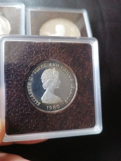 1980 Turks And Caicos Crowns Proof Silver Coins