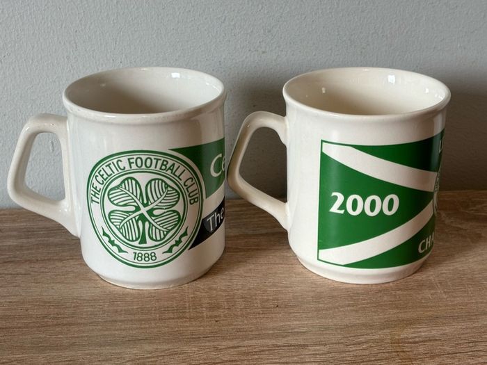 A Pair of Vintage Celtic Football Club Mugs
