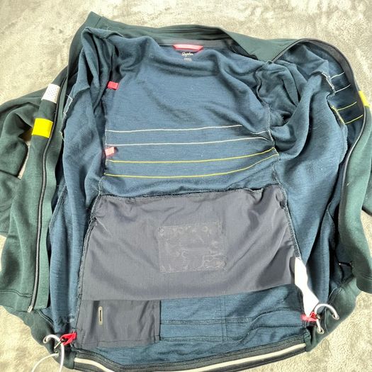 RAPHA Brevet Jersey Womens Small Blue Full Zip Long Sleeve Jacket Wool Blend