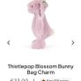 New JELLYCAT Thistlepop Blossom Bunny Bag Charm Image 2