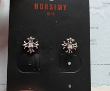 Horsimy Chrome Heart-esque Diamante Stud Earring