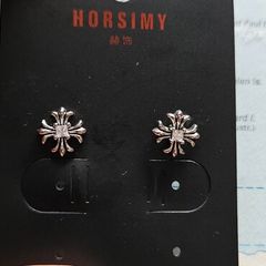 Horsimy Chrome Heart-esque Diamante Stud Earring