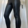 Gallery Leather Look Stretch Leggings UK12 Image 5