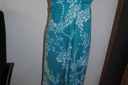 Riviera maxi turquise white maxi dress Perfect condition size UK10 EU38 Postage included