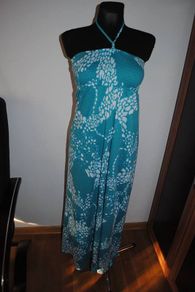 Riviera maxi turquise white maxi dress Perfect condition size UK10 EU38 Postage included