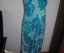 Riviera maxi turquise white maxi dress Perfect condition size UK10 EU38 Postage included