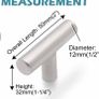 20 Pack 12mm Cabinet Door Handle Drawer Knobs Brushed Nickel Stainless Steel Cupboard Knobs Hardware Wardrobe Knobs 50mm/2" Long (MULTIPLE PACKS AVAILABLE) Image 7