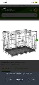 Large dog crate & raised dog bed