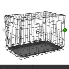 Large dog crate & raised dog bed