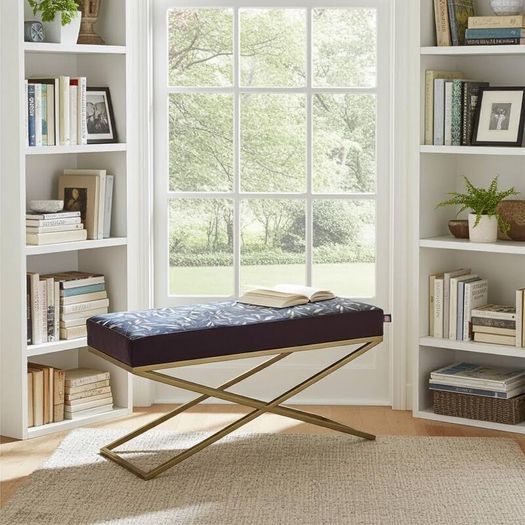 Metal-Framed Bench 100x40cm