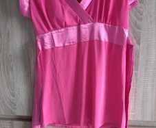 new pink satin look top