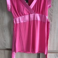 new pink satin look top