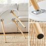 Nesting Side Table, Round End Table, Set of 2, Scandinavian Minimalist Coffee Table with Solid Pine Wood Legs, White and Natural (FREE POSTAGE) Image 3