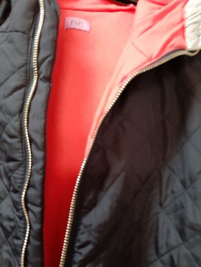 New jacket navy  hood zipped pockets