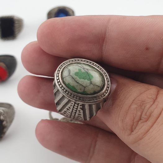 Antique Lot of 15 Bohemian Brass Rings  Assorted Ethnic & Tribal Designs