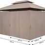 Gazebo 3 x 4 m Water-Repellent Metal Garden Stable Robust Side Walls Garden Gazebo Luxury Bordeaux Purple Image 9