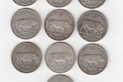 Ireland,10 x  1/-, 75% Silver Coins (No: G39)