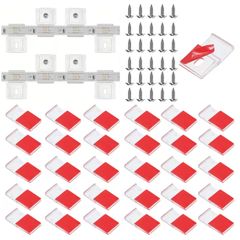 Transparent Strip Light Clips with Screws - Self-adhesive Mounting Bracket for LED,