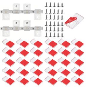 Transparent Strip Light Clips with Screws - Self-adhesive Mounting Bracket for LED,