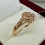 Diamond 9K (375) Rose Gold SGL Certified Pink Diamond Cluster Ring. Image 5